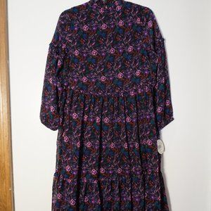 New Colorful Planet Girls Black/ Floral Dress Peasant Sleeves Easter/ Church